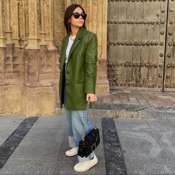 Zara 2 pcs Faux leather blazer + pants - Picture 6 of 16